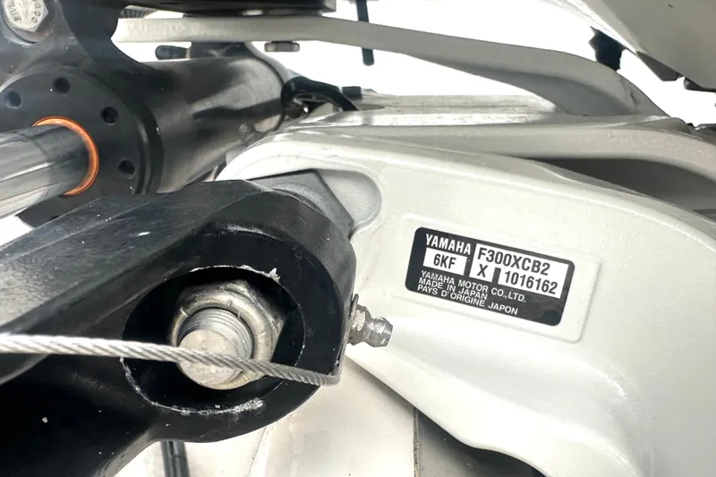 Slide: The Image of Close-up of Yamaha motor part on 2025 Regal 26 XO boat. - 54