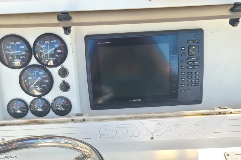 Slide: The Image of Dashboard of 2006 Sea Fox 287 Center Console with Garmin GPS and gauges. - 7