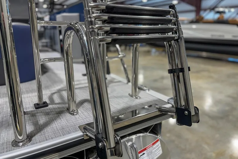 Slide: The Image of 2025 Trifecta 22UL CS boat ladder, stainless steel, showroom display. - 8