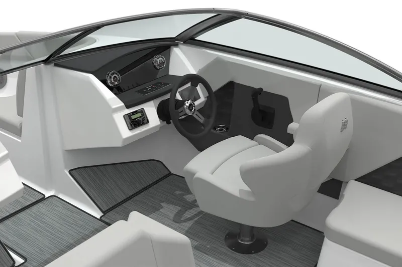 Slide: The Image of Manufacturer Provided Image: Interior of 2026 Four Winns H2 Freedom boat, featuring modern helm and seating. - 2