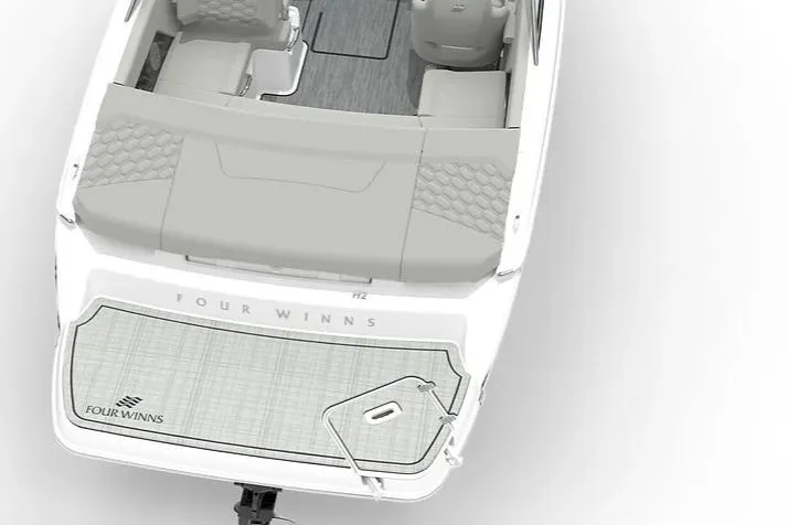 Slide: The Image of 2026 Four Winns H2 Freedom boat, top view, showcasing seating and deck design. - 7