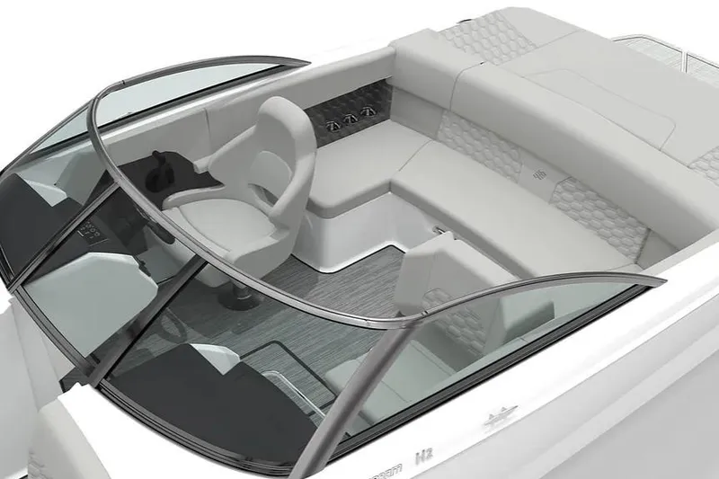 Slide: The Image of 2026 Four Winns H2 Freedom boat interior with sleek seating and modern design. - 9