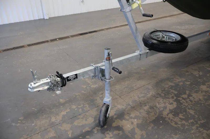 Slide: The Image of Trailer hitch and wheel assembly for 2025 Alweld 1648 Marsh boat. - 27