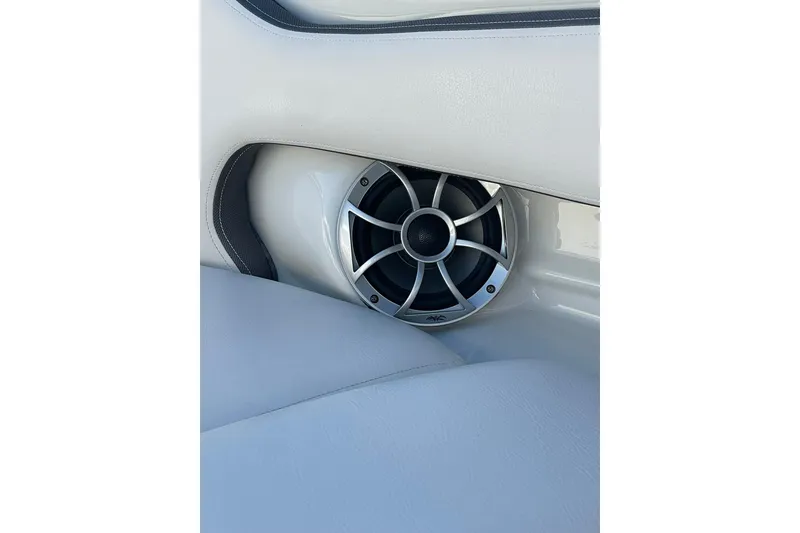 Slide: The Image of 2022 Crownline 255 SS SURF boat bathroom with granite countertop and modern fixtures. - 22