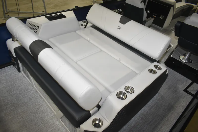 Slide: The Image of Luxurious seating on 2026 Premier 250 Intrigue RLO - CL boat with cup holders. - 17