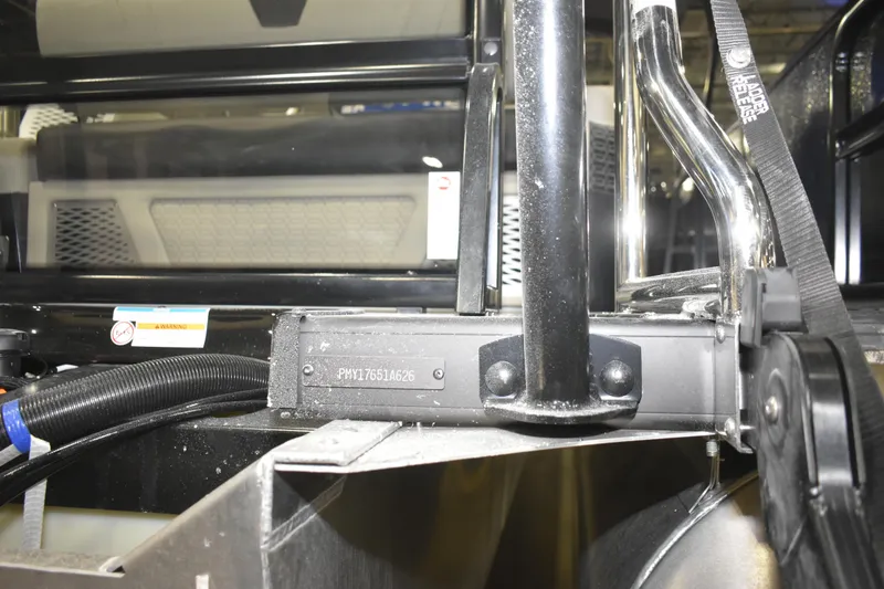 Slide: The Image of Close-up of 2026 Premier 250 Intrigue RLO - CL boat components and serial number. - 8