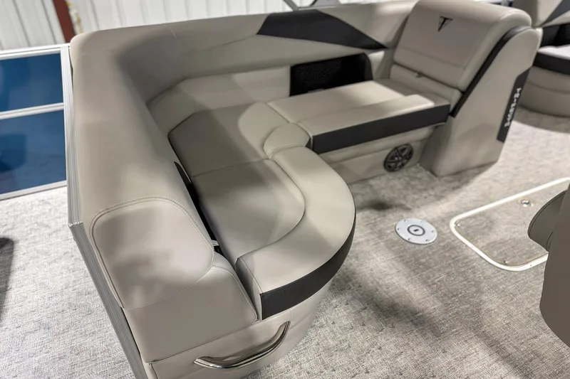 Slide: The Image of 2025 Trifecta 24TRFC LE boat interior with luxurious beige seating and modern design. - 7