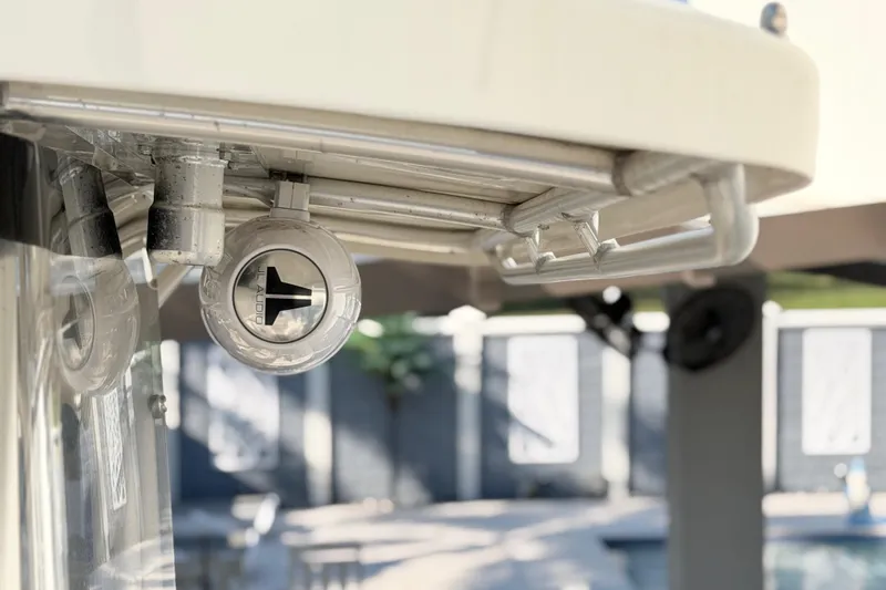 Slide: The Image of Close-up of a 2004 Grady White 273 boat's audio speaker system. - 119