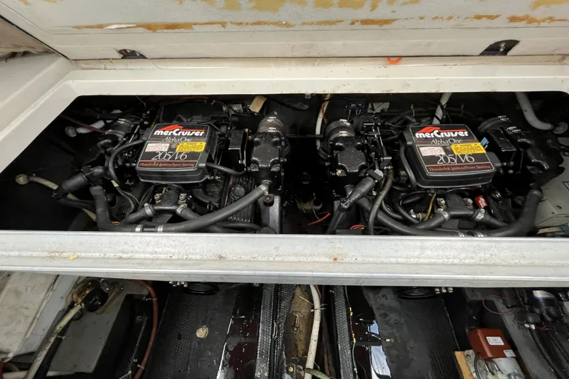 Slide: The Image of Dual engines in 1987 Carver 2757 Montego boat. - 2
