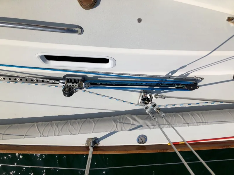 Slide: The Image of Close-up of 1997 J Boats J/42 sailboat deck rigging. - 28