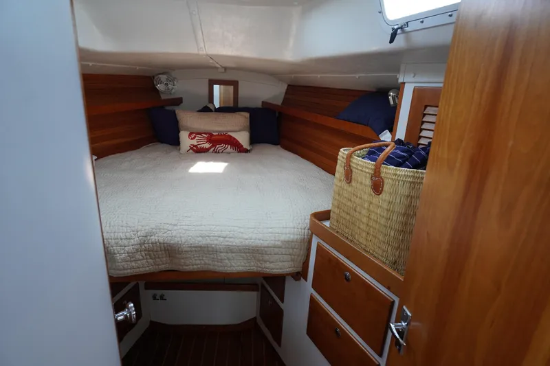Slide: The Image of Interior of 1997 J Boats J/42 sailboat with wooden finish. - 45