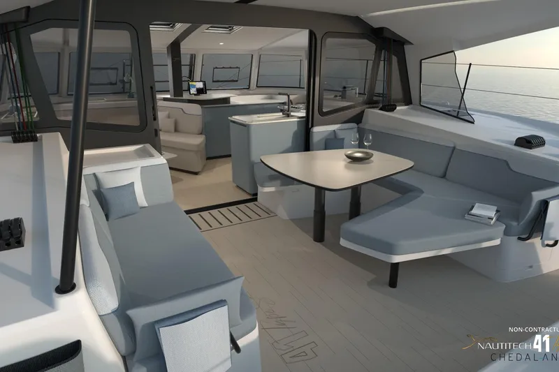 Slide: The Image of Interior of Nautitech 41 Type S yacht, modern and stylish, year 2026. - 11