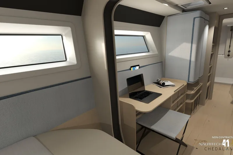 Slide: The Image of Interior of Nautitech 41 Type S yacht, modern design, 2026 model. - 25