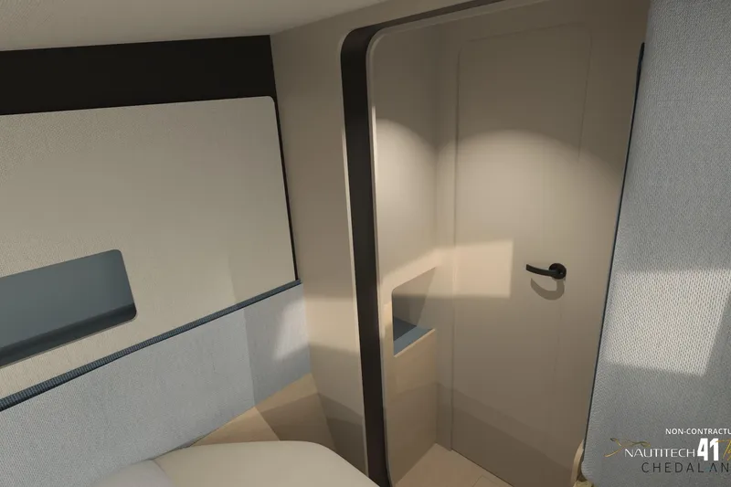 Slide: The Image of Interior of Nautitech 41 Type S 2026 with modern door. - 36