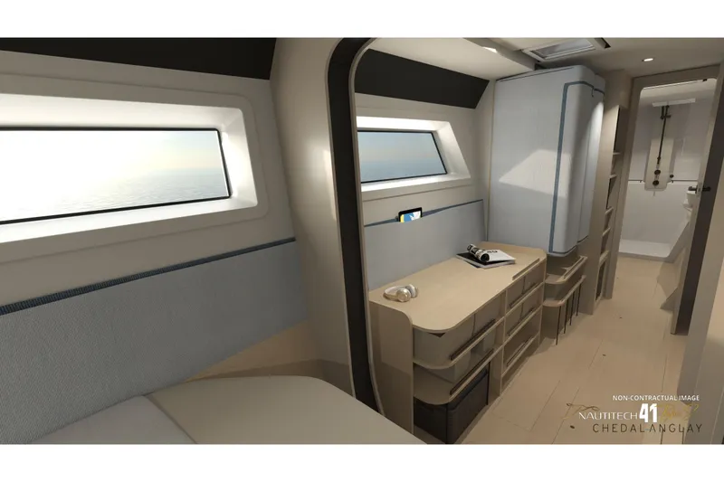 Slide: The Image of Interior of 2026 Nautitech 41 Type S catamaran cabin. - 25