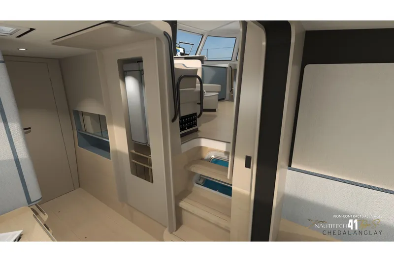 Slide: The Image of Interior of Nautitech 41 Type S 2026 with modern staircase. - 28