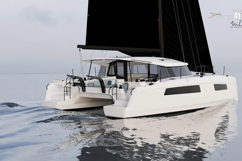 Slide: The Image of Nautitech 41 Type S 2026 catamaran on calm sea. - 4