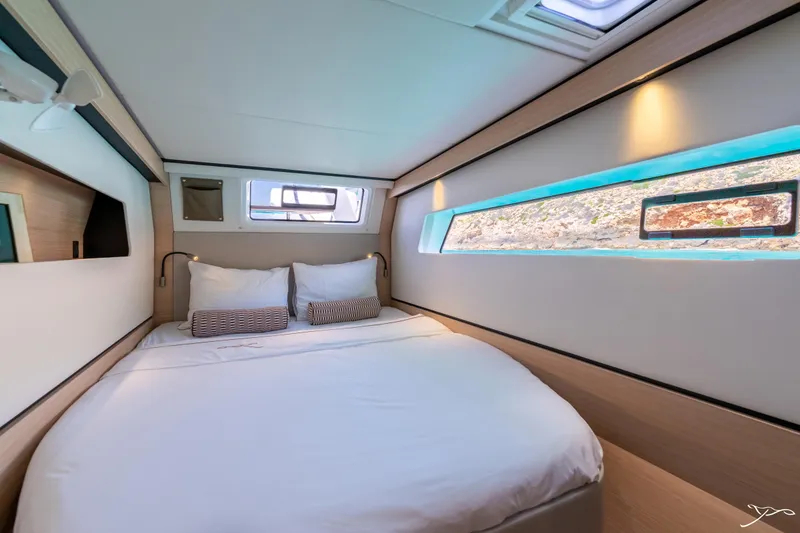 Slide: The Image of Luxurious cabin interior of 2025 Nautitech 44 Open yacht with modern design. - 48