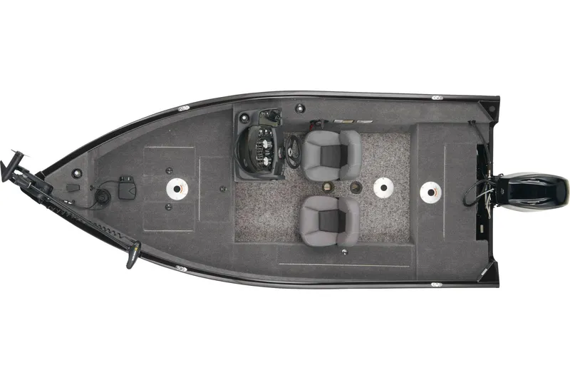 Slide: The Image of Manufacturer Provided Image: 2025 Tracker Super Guide V-16 SC boat, top view, featuring dual seats and modern design. - 17