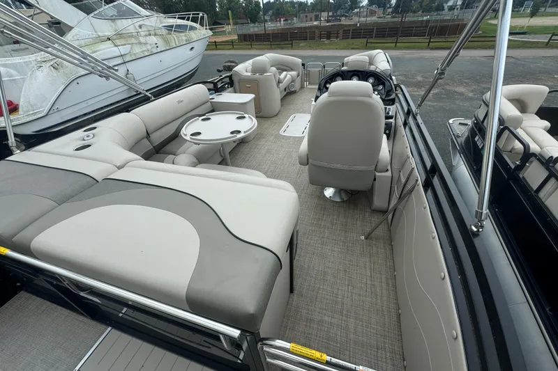 Slide: The Image of 2017 JC 23 Neptoon TT Sport pontoon boat with spacious seating and modern interior. - 20