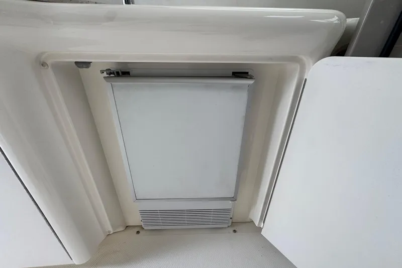 Slide: The Image of Built-in refrigerator on 2008 Sea Ray 40 Sundancer yacht, white interior. - 27