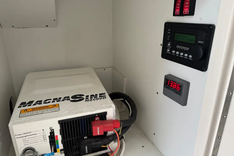 Slide: The Image of Electrical system of 2008 Sea Ray 40 Sundancer with Magnum inverter and digital display. - 30