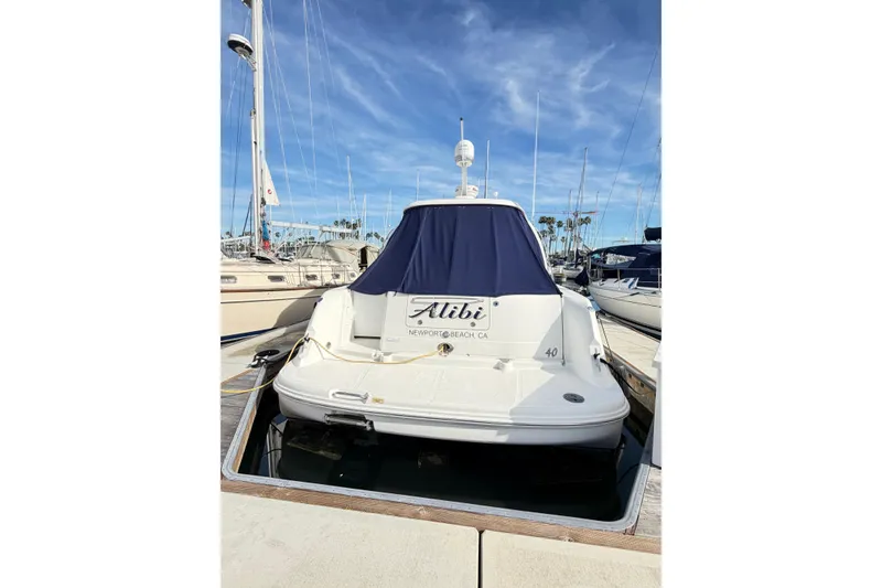 Slide: The Image of 2008 Sea Ray 40 Sundancer yacht docked at marina, Newport Beach, CA. - 5