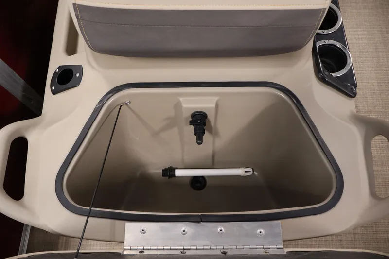 Slide: The Image of 2021 Sun Tracker Bass Buggy 18 DLX livewell with cup holders and seating. - 22