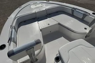 Slide: The Image of 2026 Robalo 206 Cayman boat interior with spacious seating and sleek design. - 6