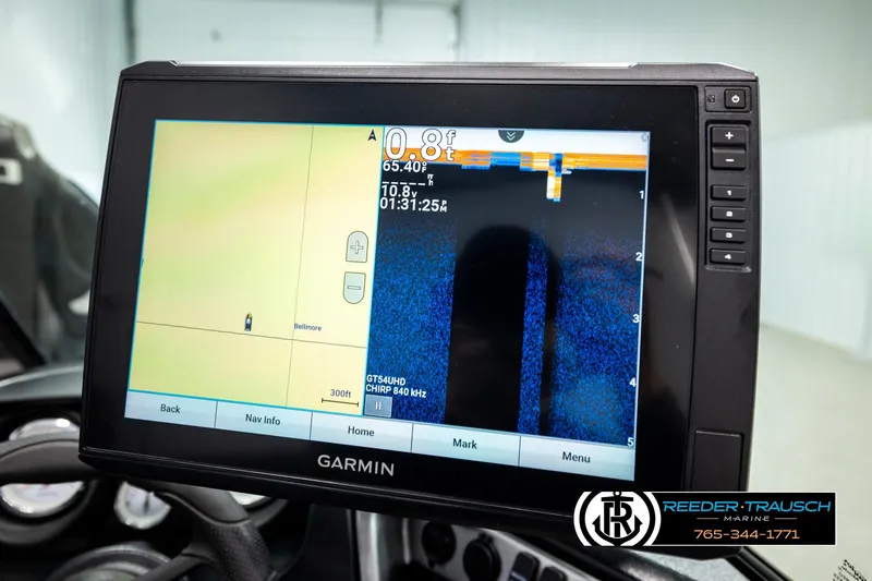Slide: The Image of Garmin fishfinder display on 2023 Lund 1875 Impact XS boat dashboard. - 38