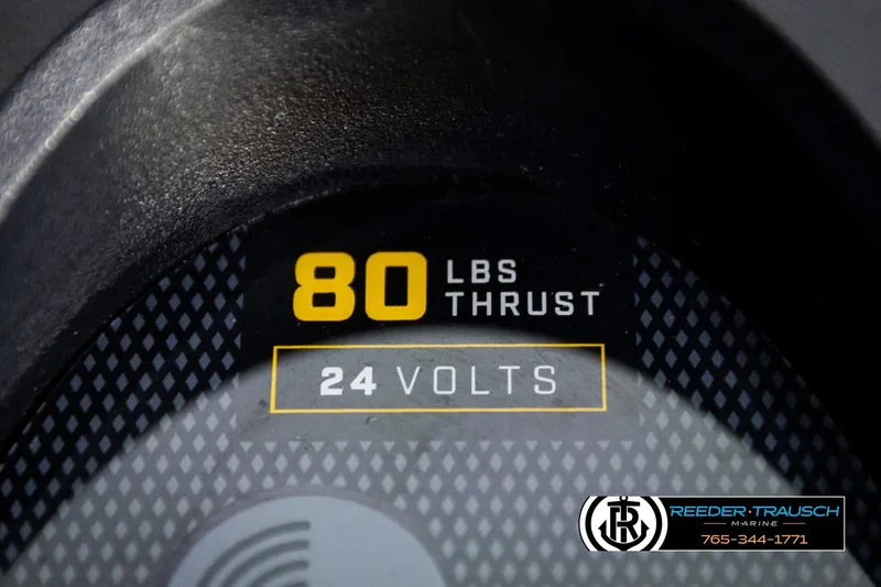 Slide: The Image of 2023 Lund 1875 Impact XS, 80 lbs thrust, 24 volts, Reeder-Trausch Marine branding. - 48