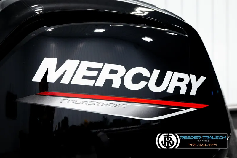 Slide: The Image of Mercury FourStroke engine on 2023 Lund 1875 Impact XS boat, Reeder-Trausch Marine branding. - 50