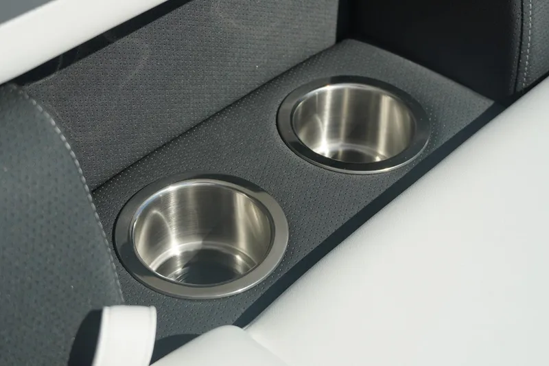 Slide: The Image of Stainless steel cup holders in 2026 Trifecta 24E CS boat interior. - 14