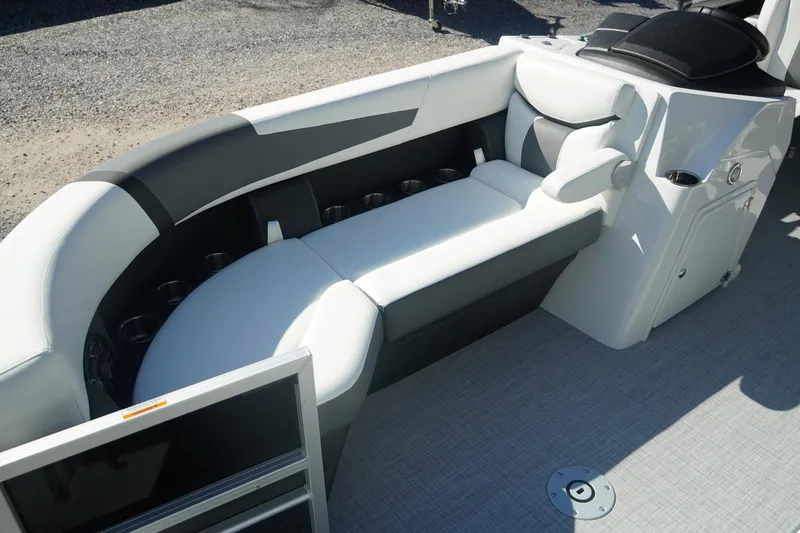 Slide: The Image of Luxurious seating on 2026 Trifecta 24E CS boat, featuring modern design and comfort. - 17