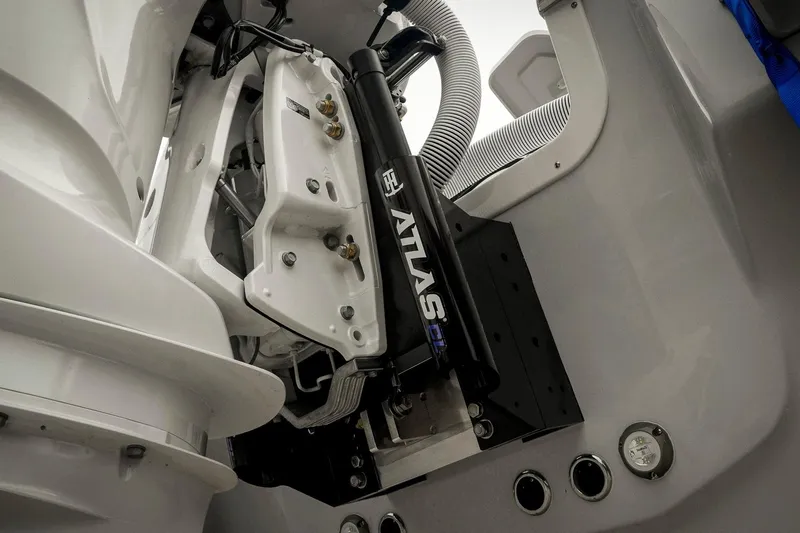 Slide: The Image of 2026 Tidewater 2500 Carolina Bay boat engine compartment with Atlas hydraulic system. - 61