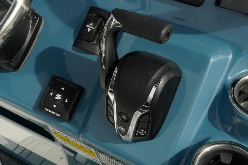 Slide: The Image of Control panel of 2026 Tidewater 232 LXF boat with throttle and Seakeeper system. - 25
