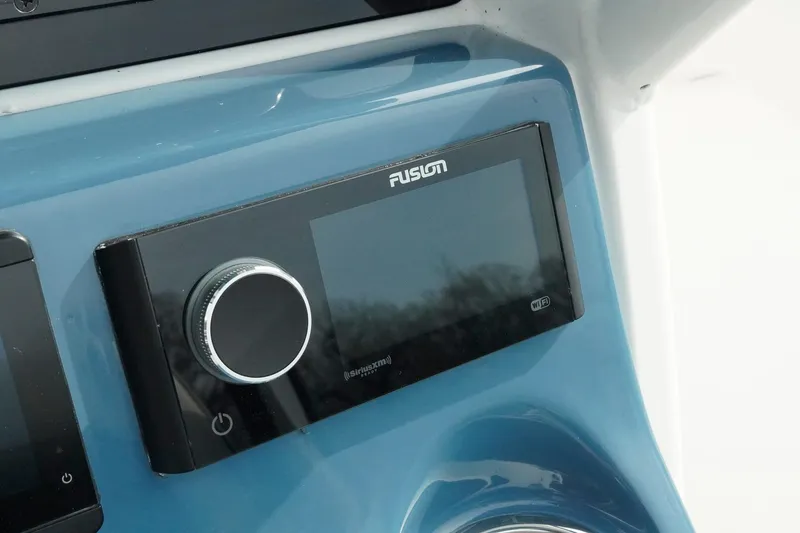 Slide: The Image of Fusion audio system on 2026 Tidewater 232 LXF boat dashboard. - 26