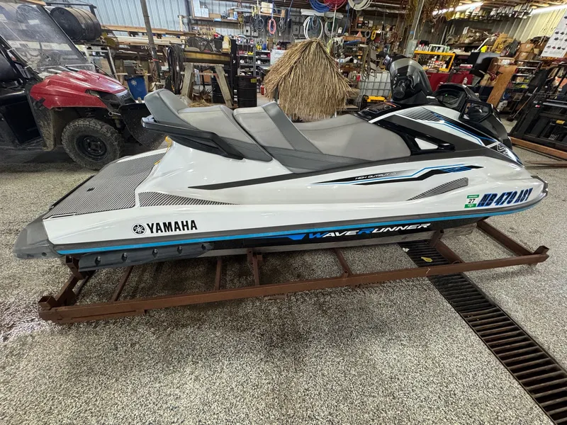 Slide: The Image of 2019 Yamaha VX Cruiser jet ski in a workshop. - 6