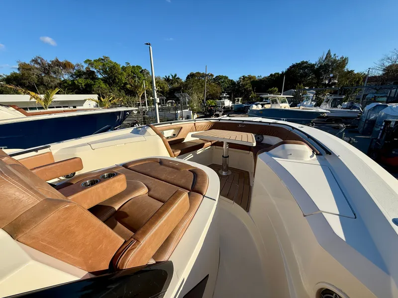 Slide: The Image of Luxurious interior of the 2023 Scout 377 LXF yacht. - 4