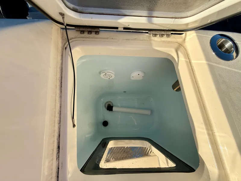 Slide: The Image of Open storage compartment in Scout 377 LXF boat, 2023 model. - 8