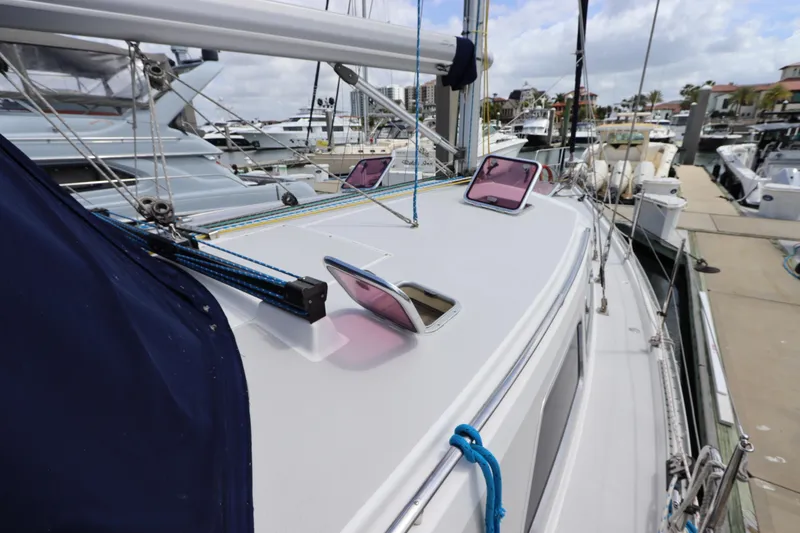 Slide: The Image of Catalina Morgan 440 yacht docked at marina, rear view, 2007 model. - 6
