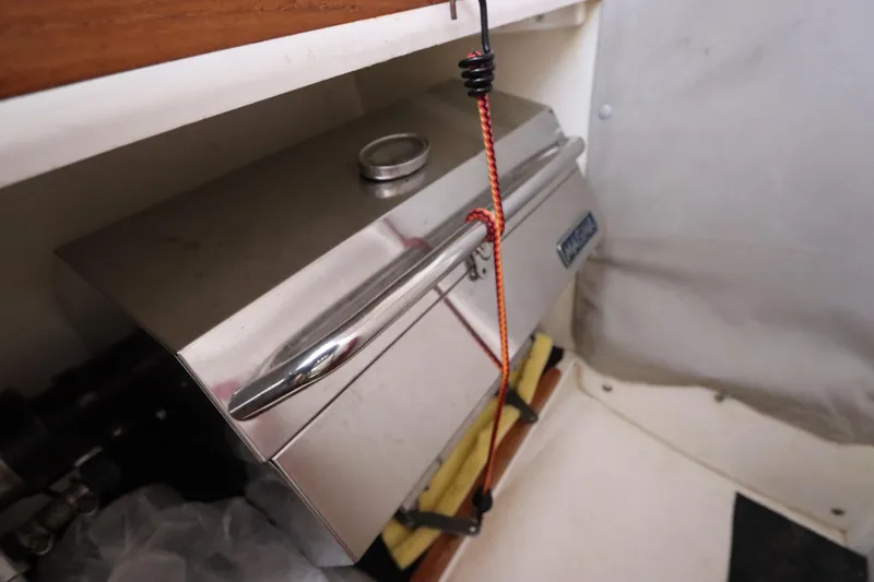 Slide: The Image of Stainless steel grill in 2007 Catalina Morgan 440 yacht interior. - 86