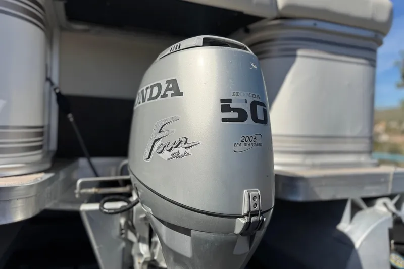 Slide: The Image of 1999 Godfrey Parti Kraft 240 ES with Honda 50 outboard motor, 2006 EPA standard. - 8