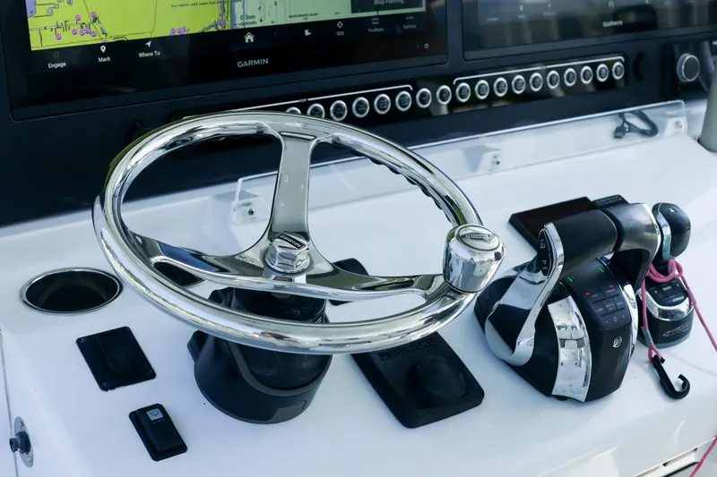 Slide: The Image of Luxurious 2022 Freeman 47 boat interior with spacious seating and sleek design. - 32