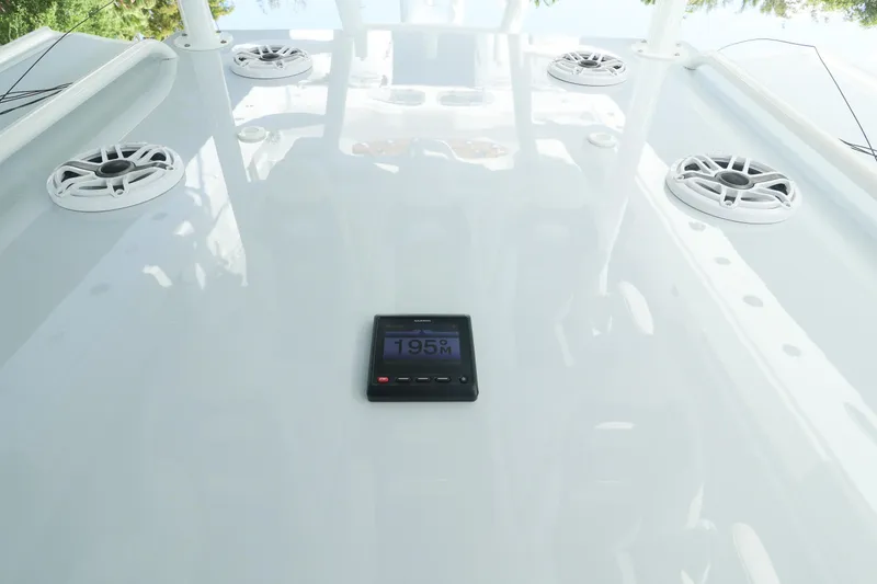 Slide: The Image of Open storage compartments on a 2022 Freeman 47 boat deck. - 46