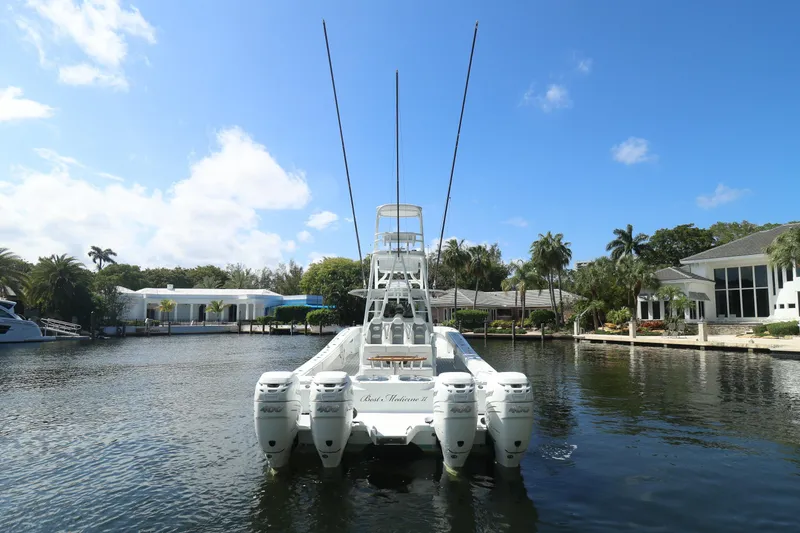 Slide: The Image of Freeman 47 boat dashboard with speakers and digital display, 2022 model. - 52