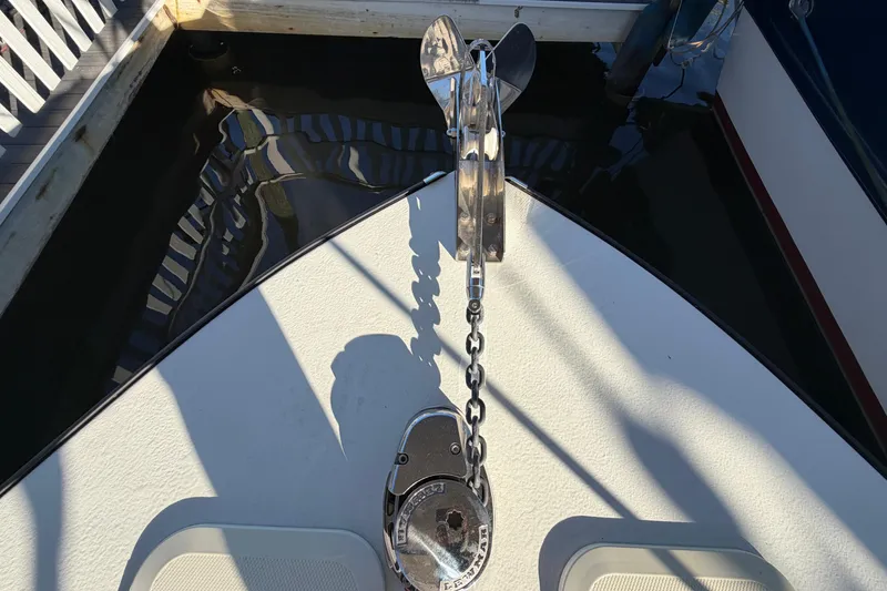 Slide: The Image of Bow of 2024 Custom Florida Flats CC boat with anchor and chain. - 35