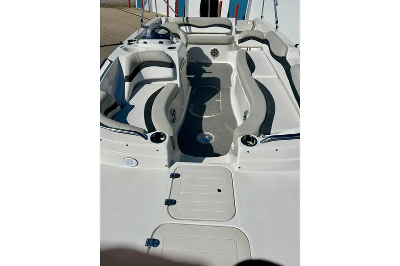 Slide: The Image of 2018 Starcraft 2000 OB Limited boat interior with spacious seating and modern design. - 15