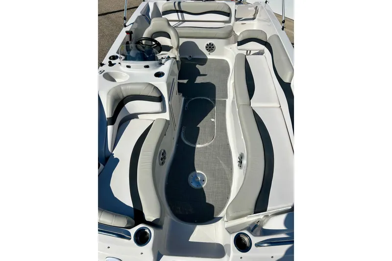 Slide: The Image of 2018 Starcraft 2000 OB Limited boat interior with spacious seating and modern design. - 18