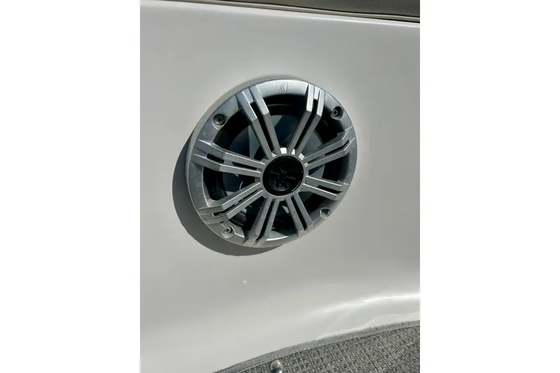 Slide: The Image of Close-up of a speaker on a 2018 Starcraft 2000 OB Limited boat. - 37